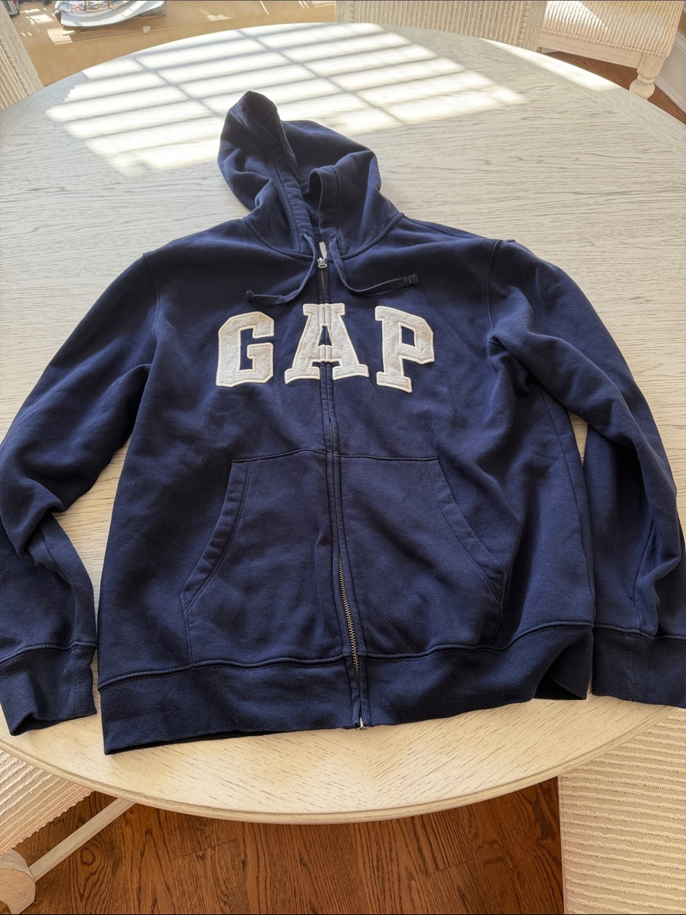 GAP Navy Blue Full-Zip Hoodie with White Logo